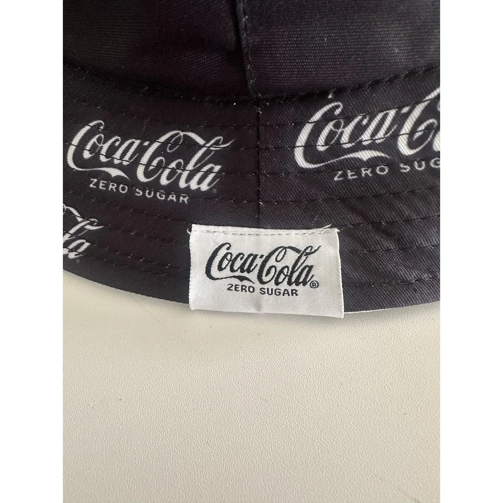 Coca-Cola Zero Sugar Hat‎ Bucket Fitted Black White Reversible Advertising Mens
